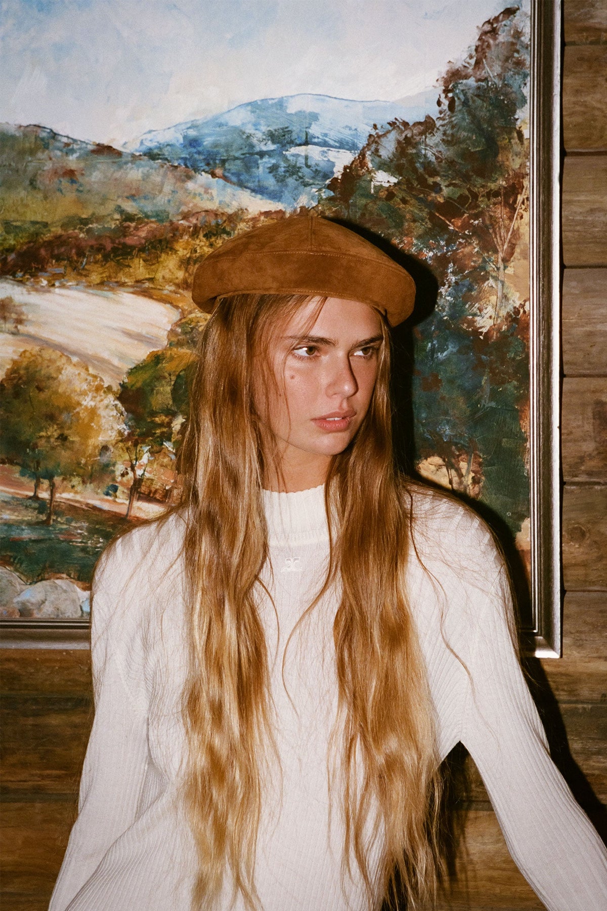 Suede Beret - Tobacco