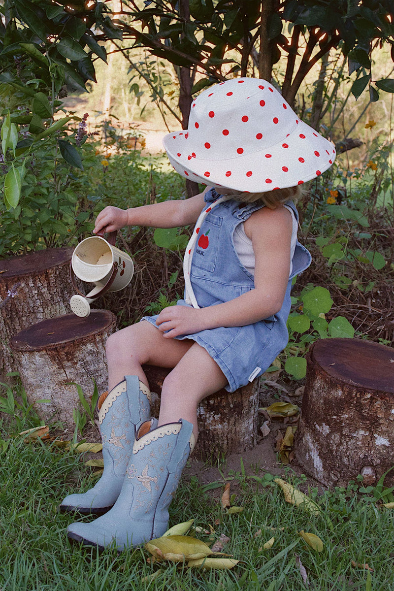 Kids Polka Dot Bucket - Red