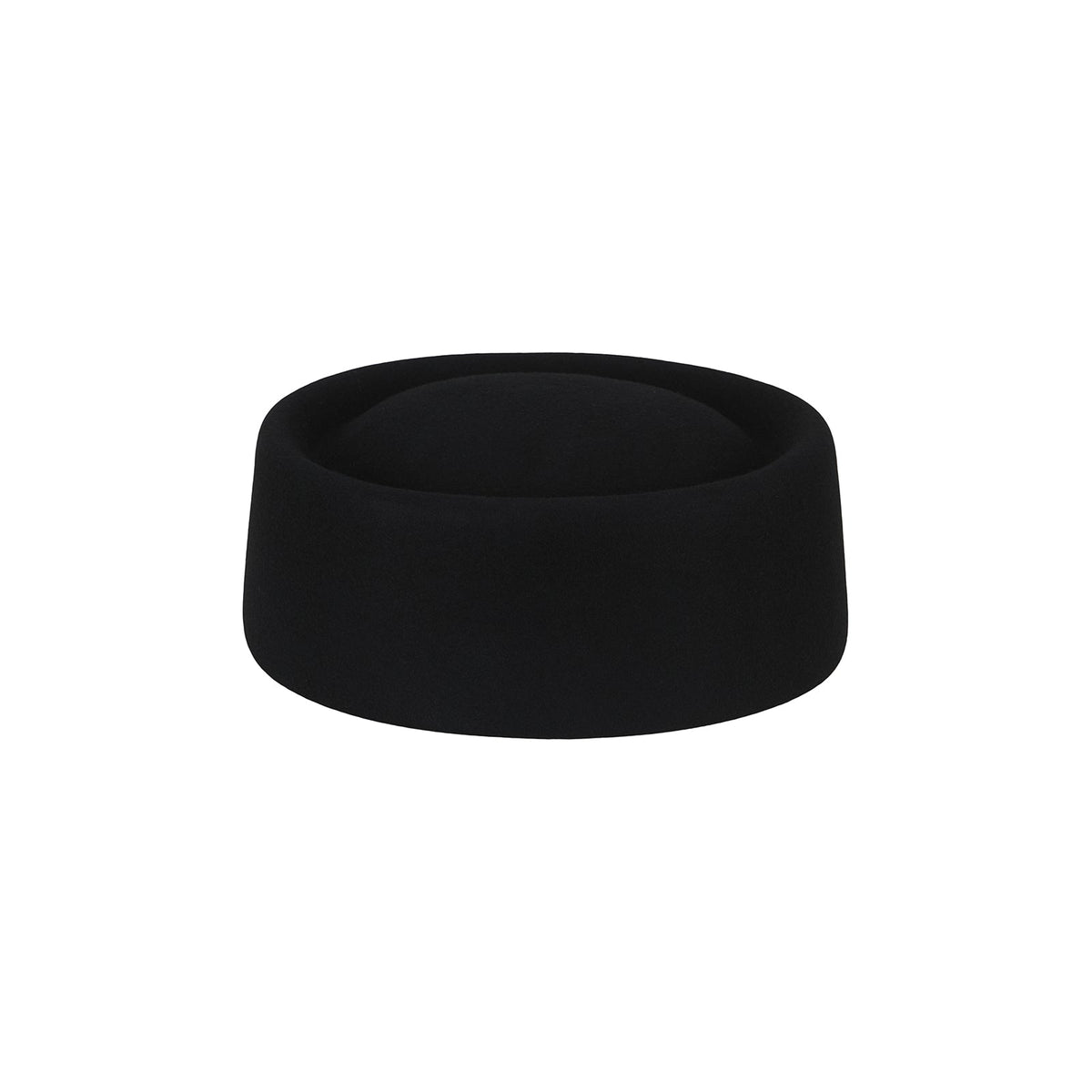Wool Pillbox Hat - Black