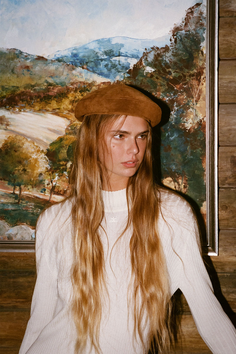 Suede Beret - Tobacco