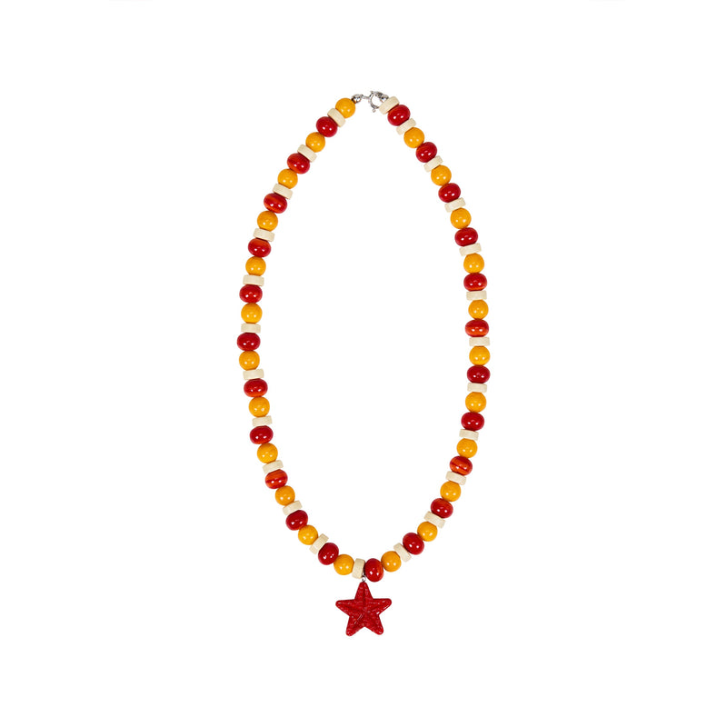 Starfish Bead Necklace - Red
