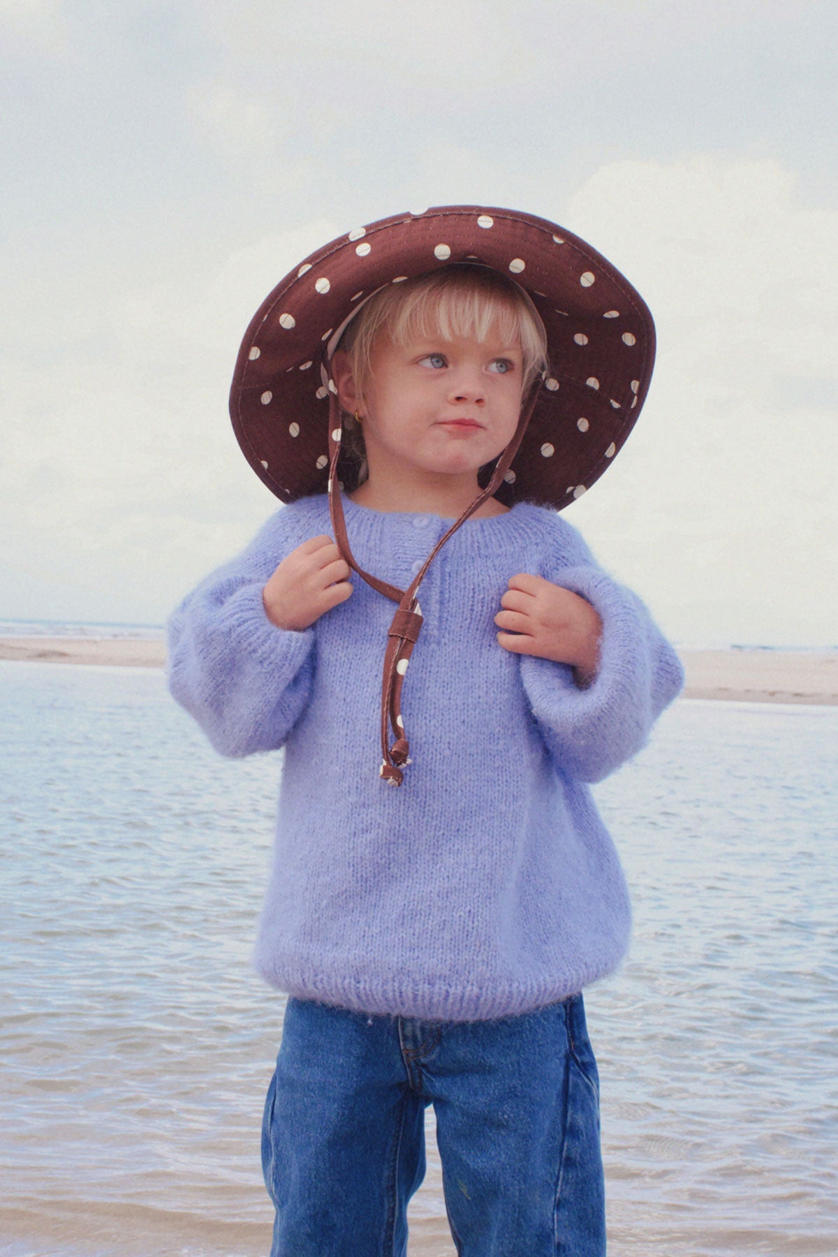 Kids Polka Dot Bucket - Cocoa