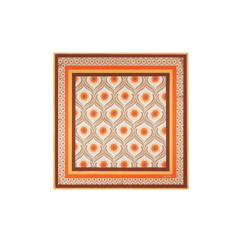 Retro Floral Square Scarf